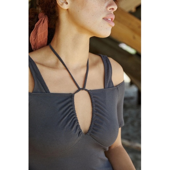 by Anthropologie The Sardinia Mini Dress Grey Black New NWT ANTHRO Summer XSP - Picture 4 of 8